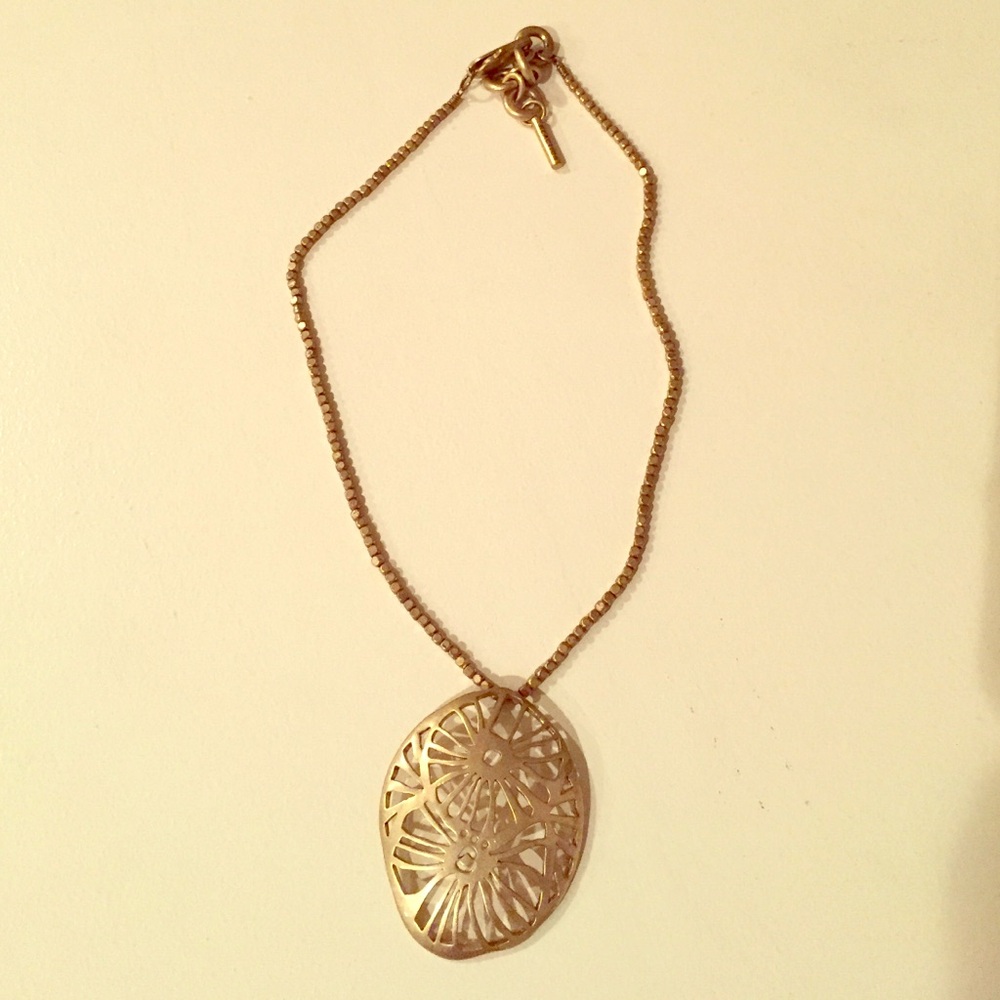 Kenneth Cole Reaction brushed gold necklace